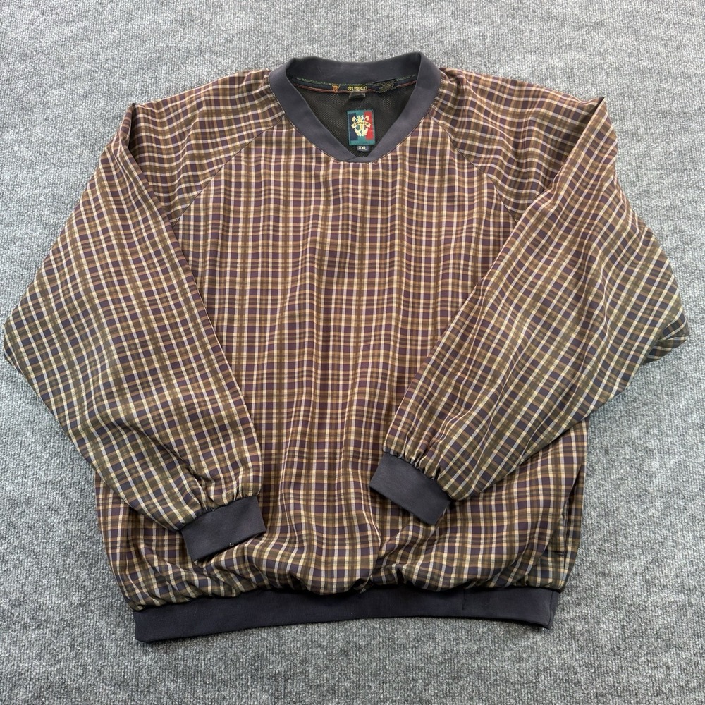 Vintage Sunice Pullover Windbreaker Men's 2XL Gray Embroidered Golf Sports